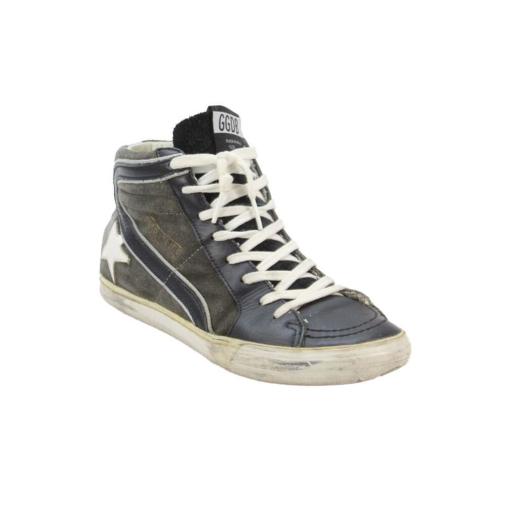 Golden Goose Deluxe Brand Womens Side Zip Lace Up Slide Skate Sneakers Gray 37